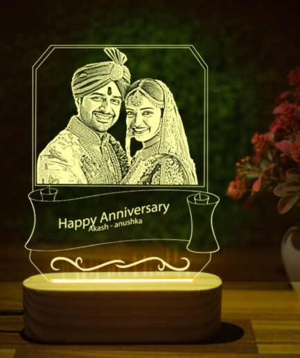 Anniversary Couple Personalized LED Lamp