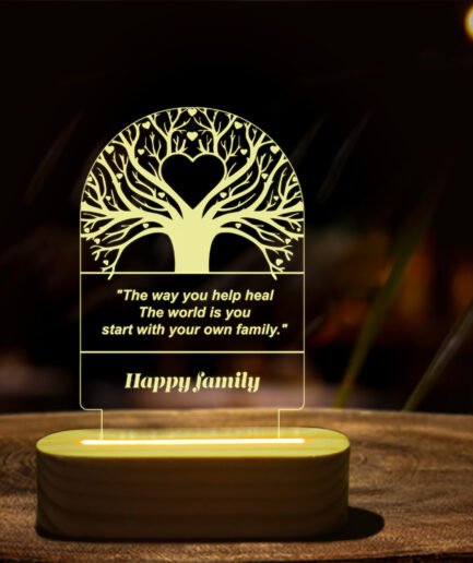 Family Tree Quote Acrylic LED Lamp